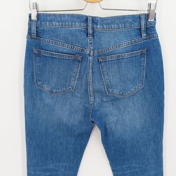 J Crew Women 25 Slim Broken In Boyfriend Distressed Medium Wash Blue Denim Jeans - Picture 6 of 13